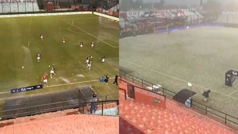 Video: una intensa tormenta con granizo demoró el inicio entre Barracas y Defensores de Belgrano