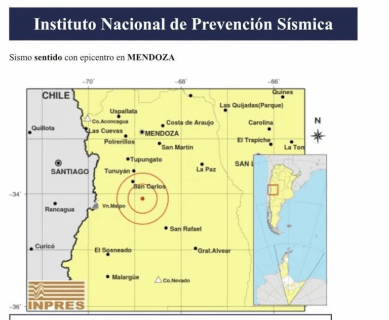 Un fuerte sismo sacudió a la provincia de Mendoza.