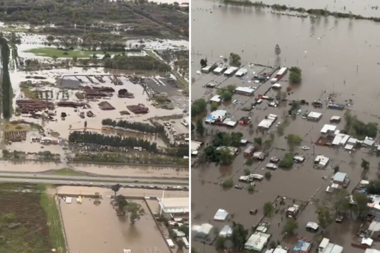 El video que muestra las inundaciones en Buenos Aires desde un helicóptero