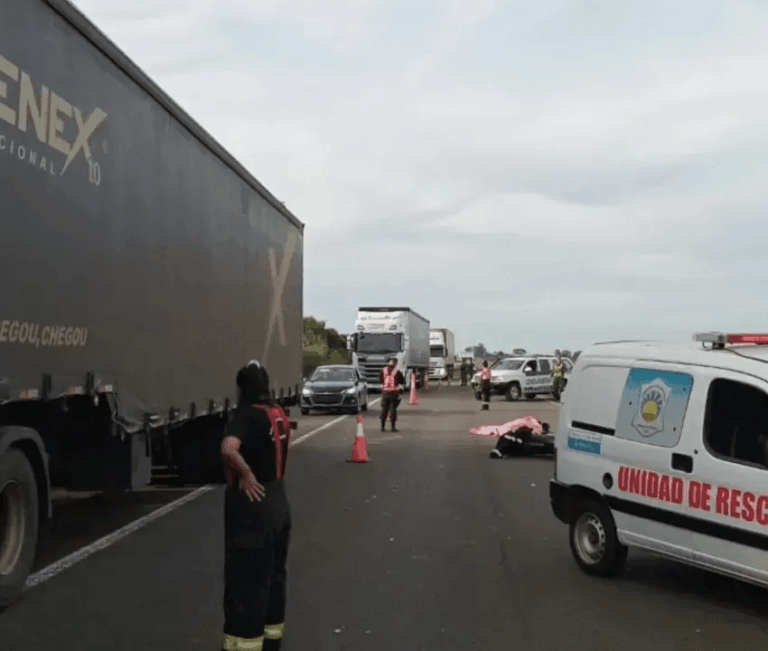 Un motociclista chocó contra un camión y murió en el acto