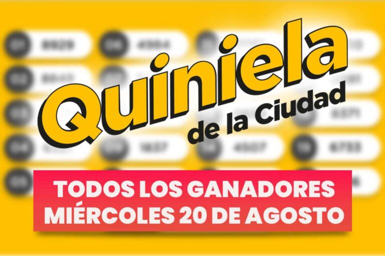 Quiniela Nacional: los resultados completos del miércoles 20 de agosto