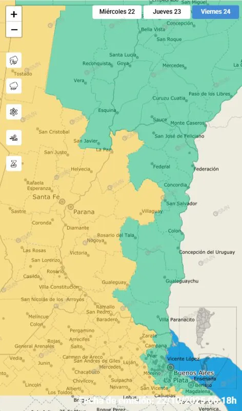 Emiten alerta por tormentas en 7 departamentos de Entre Ríos: para cuándo anuncian hasta 70 mm