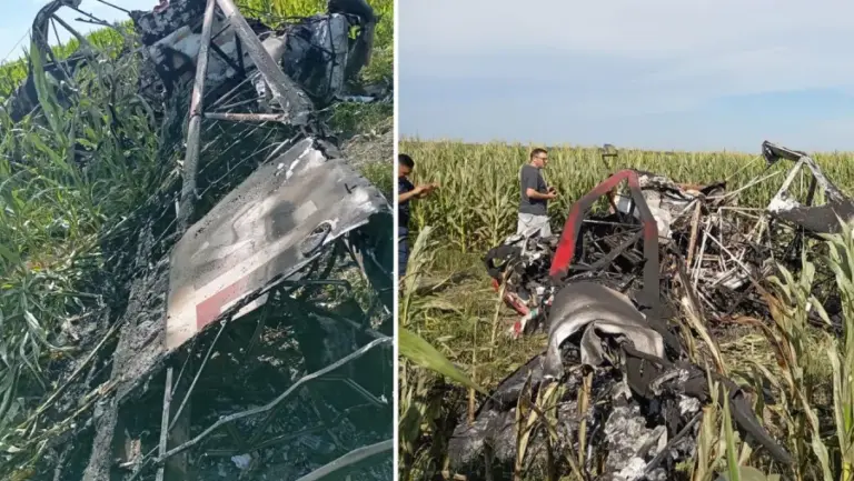Un piloto sufrió cortes y quemaduras al caer e incendiarse la avioneta que conducía, en un campo de Feliciano