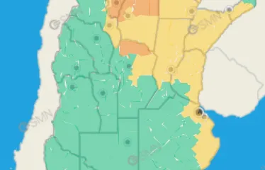 Concordia y casi todo Entre Ríos con ALERTA AMARILLA para este lunes por tormentas con vientos fuertes.