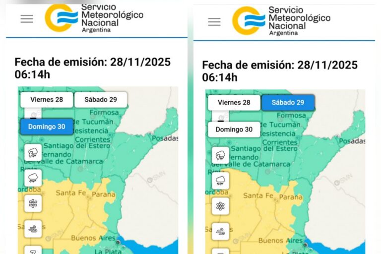 Emitieronalerta amarilla por lluvias y tormentas para este sábado y domingo