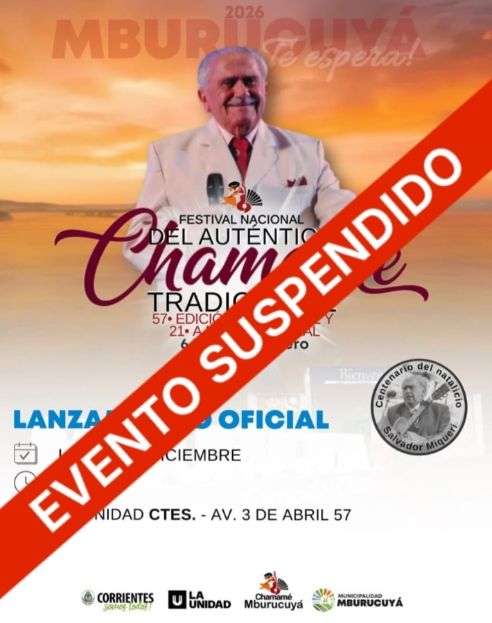 Suspenden la presentación del lanzamiento oficial del Festival Nacional del Auténtico Chamamé Tradicional