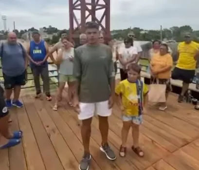 La tormenta tiró abajo parte del muro perimetral del club Defensores de Nébel que preside Gustavo Bou