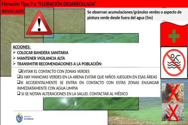 Salto inhabilitó playas del lago tras detectar la presencia de cianobacterias algales