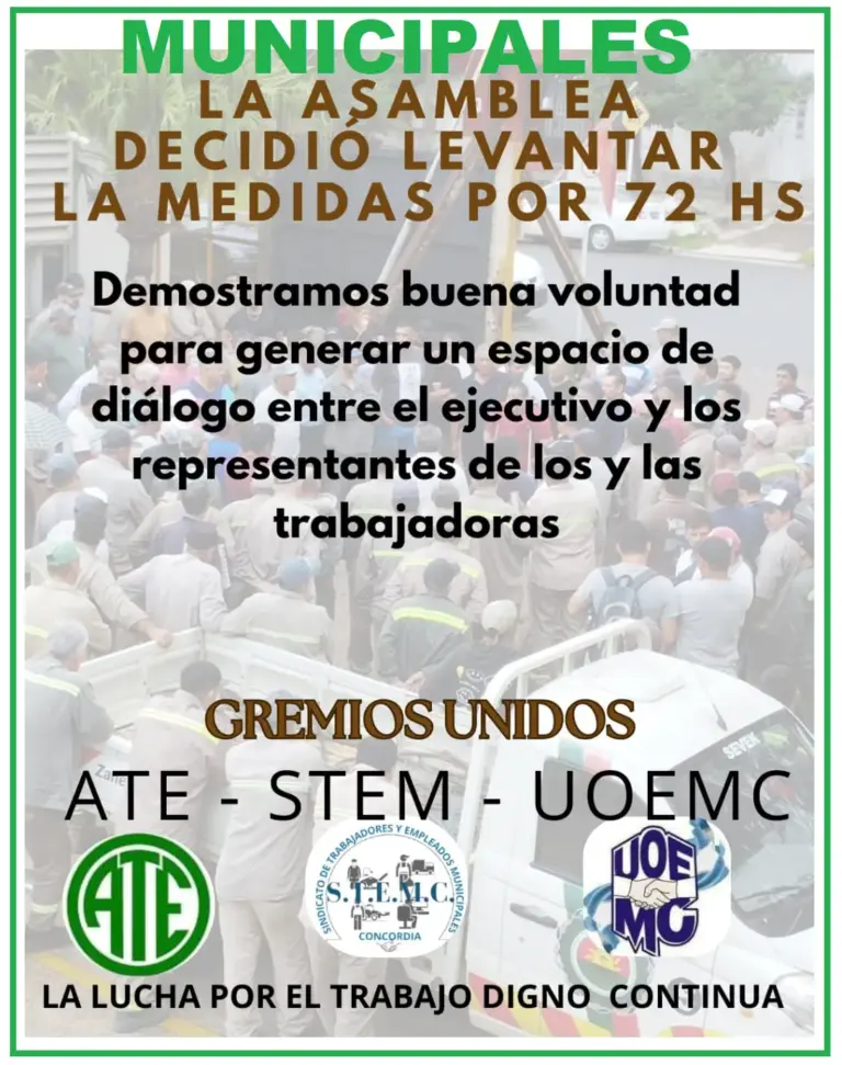 Gremios municipales suspenden la asamblea por 72 horas tras compromiso de diálogo del Ejecutivo