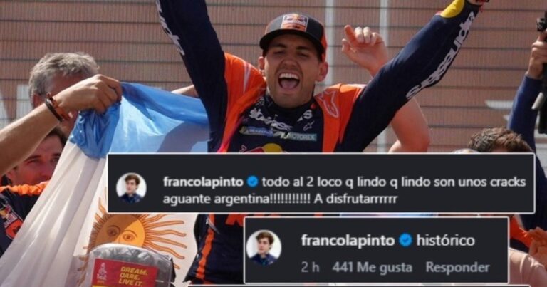 El mensaje de Franco Colapinto para Luciano Benavides, campeón en el Dakar 2026: «Sos una bestia»