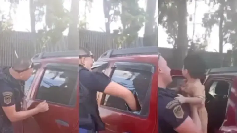 Habló el policía que rescató al nene encerrado en una camioneta: «Estaba totalmente mojado de la transpiración»