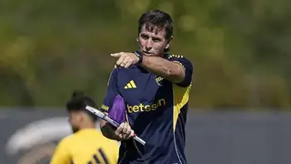 Plantel de Boca Juniors entrenando para el debut en la Copa Libertadores.