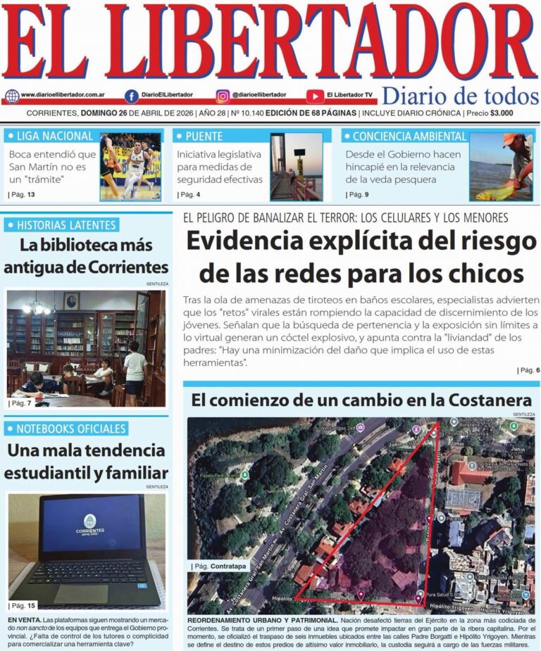 Portada del diario digital del 26 de abril de 2026