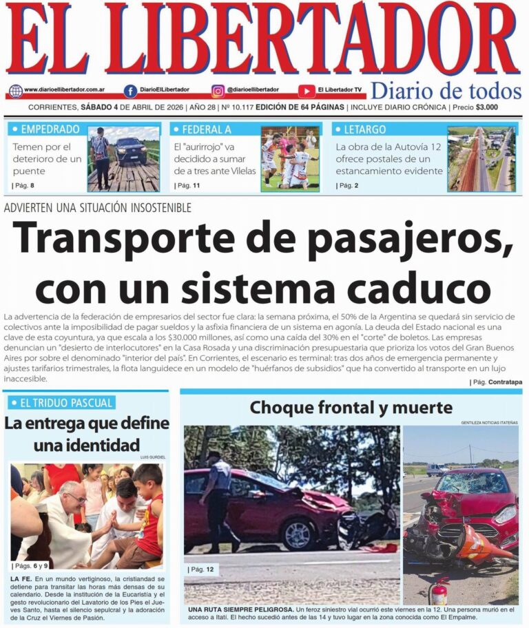 Logo o portada del Diario El Libertador de Corrientes, edición digital.