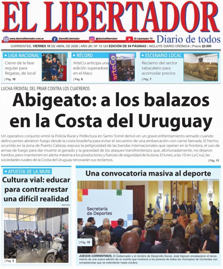Logotipo o portada del Diario El Libertador de Corrientes