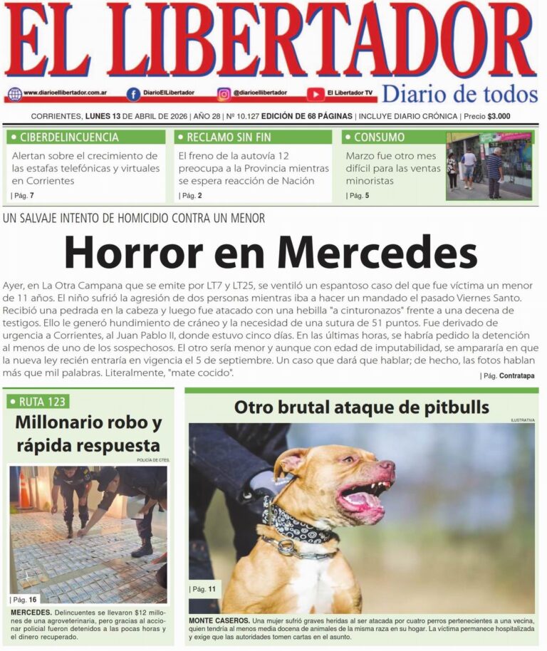 Logotipo o portada del Diario El Libertador de Corrientes