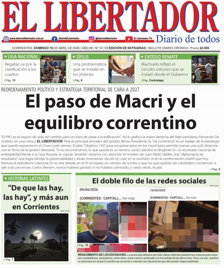 Logotipo o portada del Diario El Libertador de Corrientes