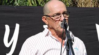 Ramón Humérez, excombatiente de Malvinas, durante acto conmemorativo en 9 de Julio, Corrientes.