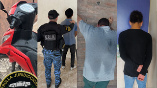 Efectivos policiales realizando controles en la vía pública de la ciudad de Corrientes