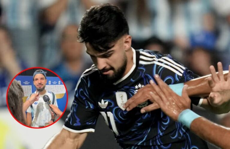 José Manuel López durante su debut mundialista con la Selección Argentina