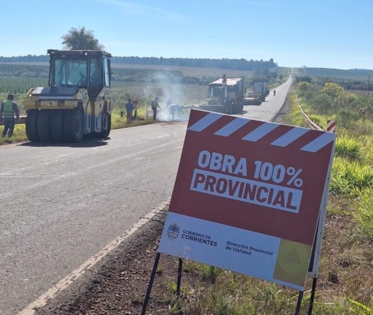 Imagen de obras viales en ruta provincial de Corrientes