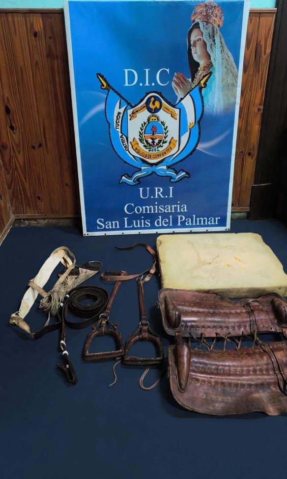 Aperos criollos recuperados por la Policía de Corrientes en San Luis del Palmar