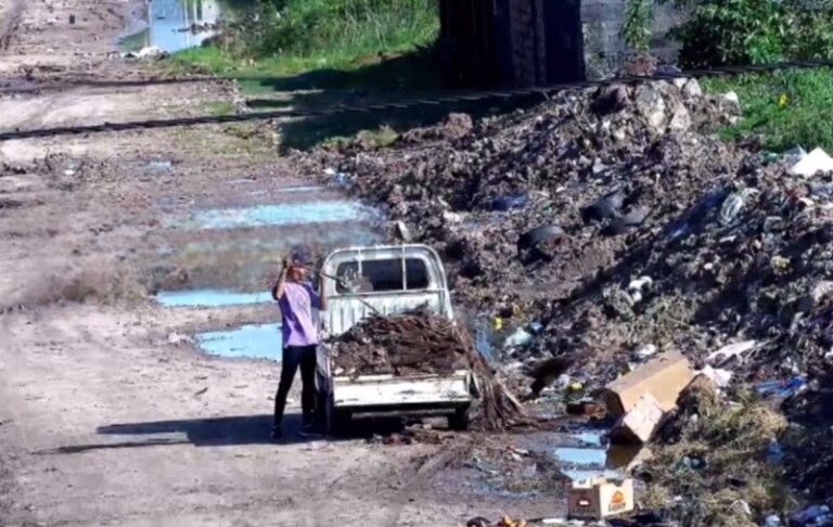 Operativo de limpieza en el barrio Hipódromo de Corrientes