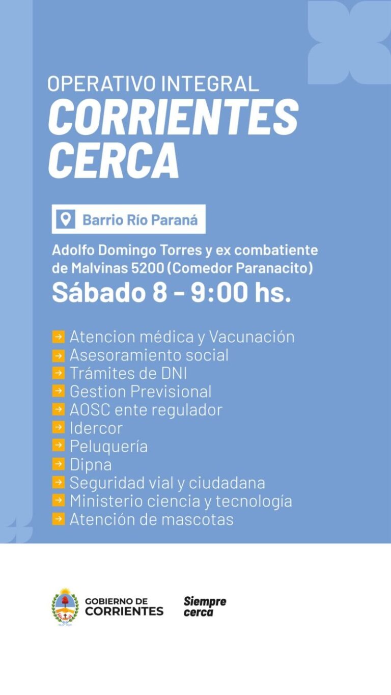 Operativo del programa Corrientes Cerca en un barrio de Corrientes