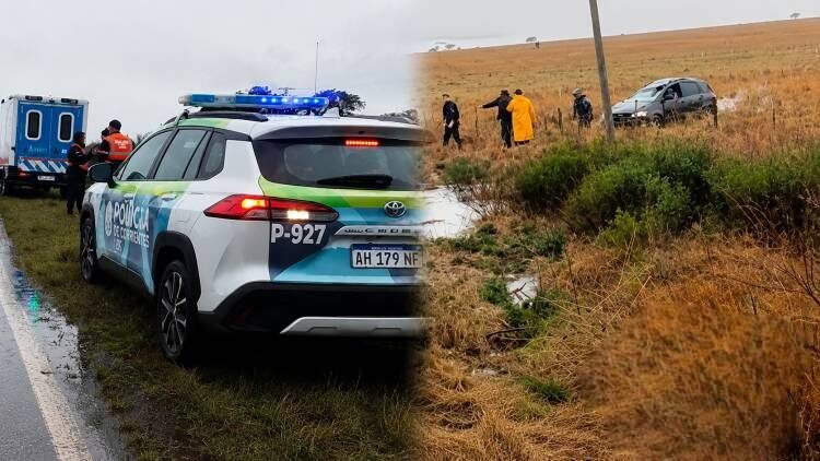 Vehículo volcado en la Ruta Nacional 123