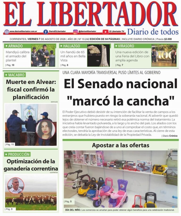 Portada del diario digital del 7 de agosto de 2026