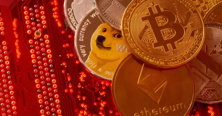 Representación gráfica del símbolo de Bitcoin con cotización en dólares