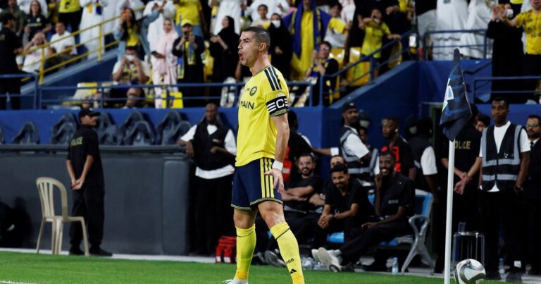 Cristiano Ronaldo celebrando un gol con la camiseta de Al Nassr