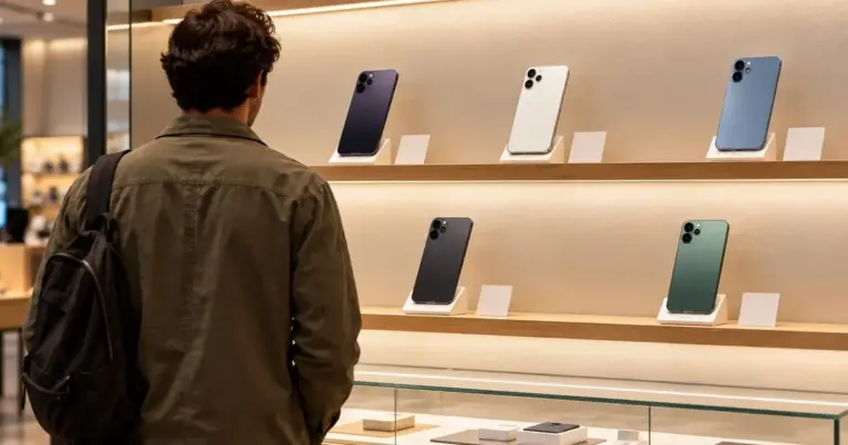 Teléfonos celulares en una tienda