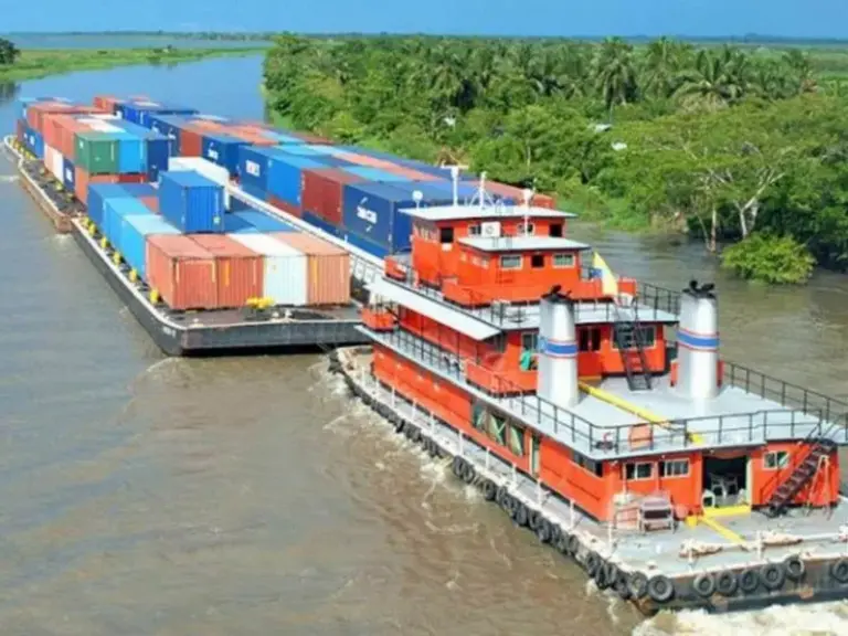 Vista del río Paraná y la hidrovía en la provincia de Corrientes