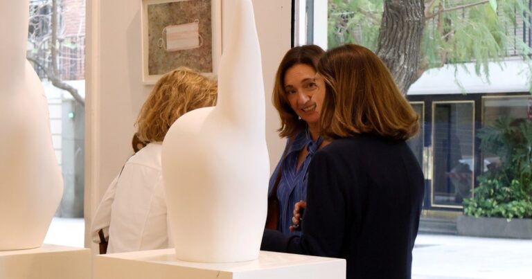 Vista de la exhibición de obras en la Galería Azur antes de la subasta del Museo Sívori