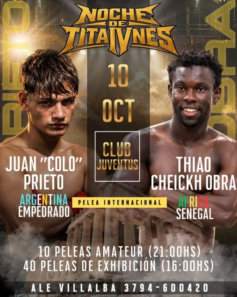 Evento de boxeo Noche de Titanes IV en el Club Juventus