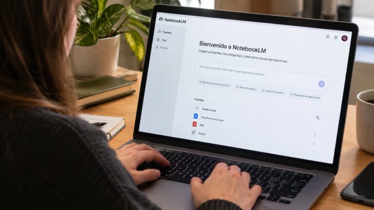 Interfaz de NotebookLM, herramienta de Google basada en inteligencia artificial