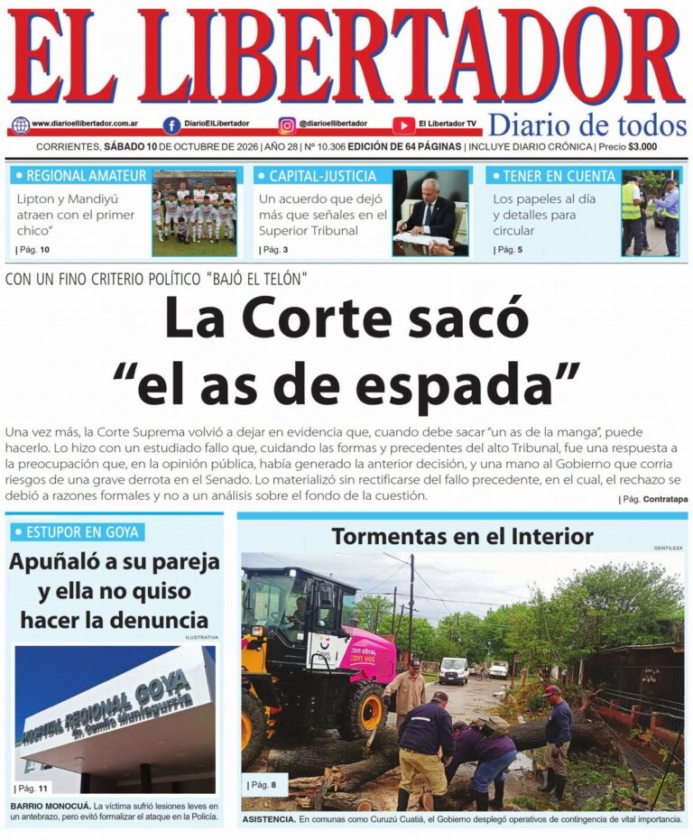 Tapas de diarios del 10 de octubre de 2026