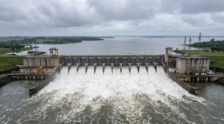Vista del río Paraná en la zona de Ituzaingó, Corrientes, durante la crecida